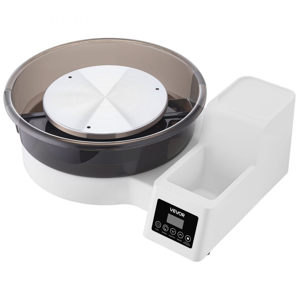 VEVOR Pottery Wheel for Adults, 14" and 11" Turntables, 450W Electric Table Top Pottery Wheel with Foot Pedal, 30-300 RPM Adjustable Speed, Detachable Basin, for Beginners, DIY Clay Art Craft, White