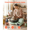 VEVOR Pottery Wheel for Adults, 11" Aluminum Turntable, 450W Electric Table Top Pottery Wheel with Foot Pedal, 30-300 RPM Adjustable Speed, Detachable Basin, for Beginners, DIY Clay Art Craft, Green