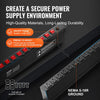 VEVOR 1U PDU, 10 Outlets, Rack Mount Power Strip Fits Standard 19" Server Racks, with Independent Switch Surge Protection & Overload Protection, 110-125V/15A, Ideal for Home and Office