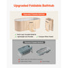 VEVOR Portable Foldable Bathtub 59.1"x23.6"x19.7" Soaking for Adults Beige, for Bathroom Shower Stall, 5-Layer Insulation, Space Saving, Family Hot SPA Ice Bath Tub with 2 Drain Ports, Indoor Outdoor