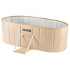 VEVOR Portable Foldable Bathtub 59.1"x23.6"x19.7" Soaking for Adults Beige, for Bathroom Shower Stall, 5-Layer Insulation, Space Saving, Family Hot SPA Ice Bath Tub with 2 Drain Ports, Indoor Outdoor