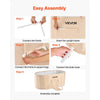 VEVOR Portable Foldable Bathtub 47.2"x23.6"x19.7" Soaking for Adults Beige, for Bathroom Shower Stall, 5-Layer Insulation, Space Saving, Family Hot SPA Ice Bath Tub with 2 Drain Ports, Indoor Outdoor