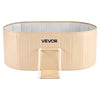 VEVOR Portable Foldable Bathtub 47.2"x23.6"x19.7" Soaking for Adults Beige, for Bathroom Shower Stall, 5-Layer Insulation, Space Saving, Family Hot SPA Ice Bath Tub with 2 Drain Ports, Indoor Outdoor