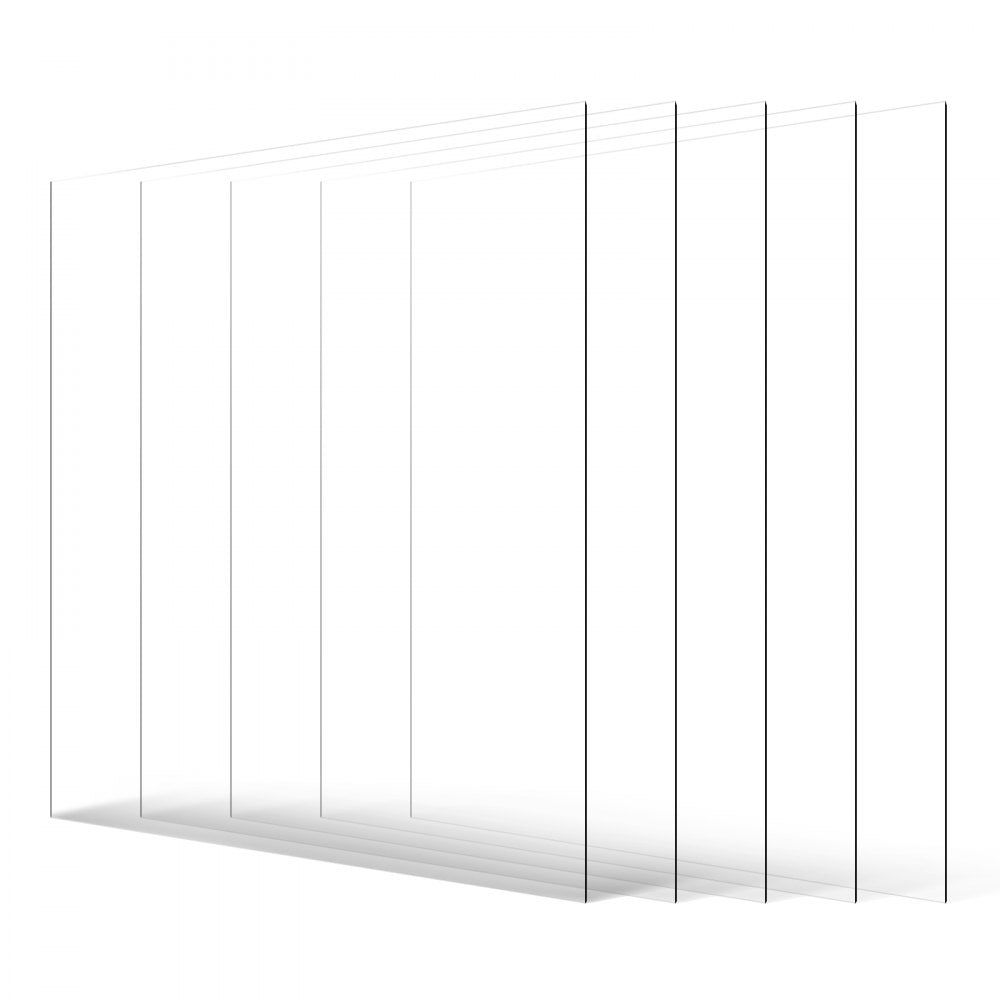 VEVOR PET/Plexiglass Sheets, 5-Pack Plastic Sheet, 24 x 36 Inch 0.04 Inch Thick Transparent Clear Flexible Plastic Panels for Craft, Replacement Picture Frame Glass, DIY Display Project, Easy to Cut