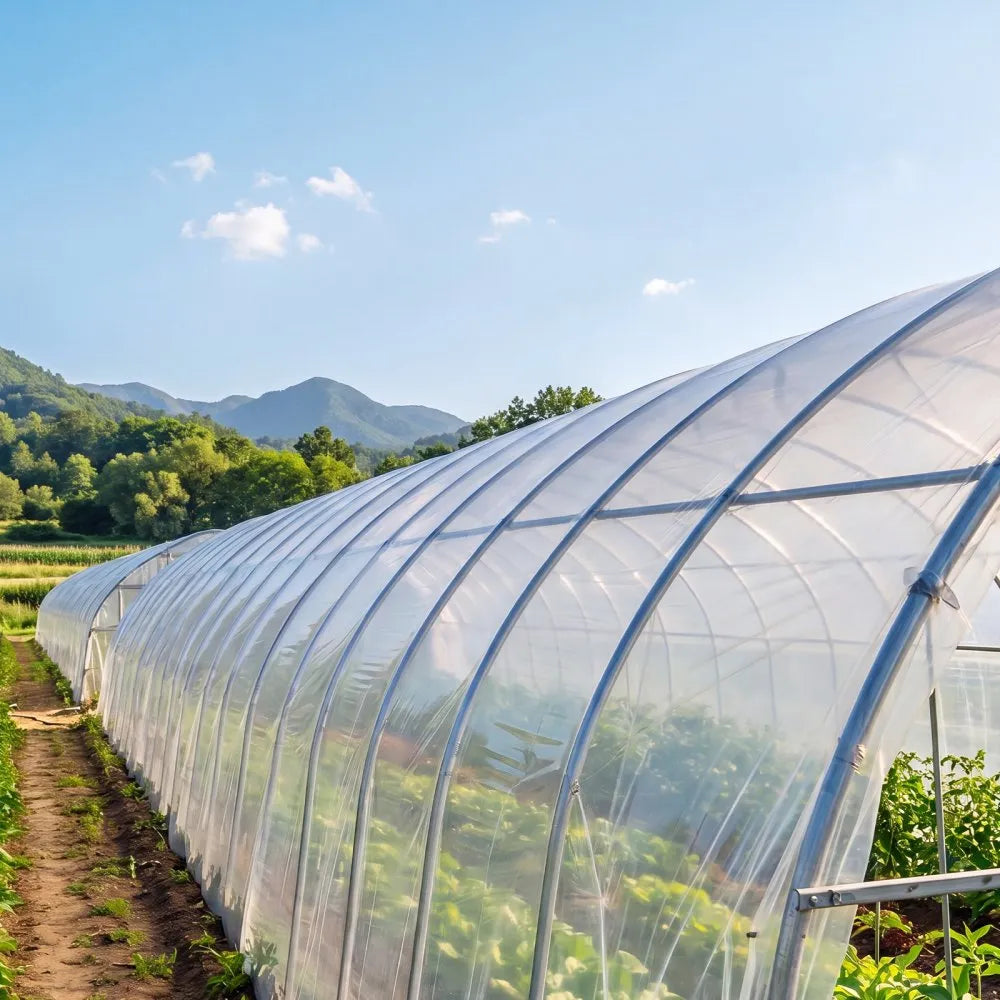 VEVOR Greenhouse Plastic Sheeting 12 x 100 ft 6 Mil Clear Polyethylene Film, for Farms Agriculture Garden Outdoor Plant, Water Sun Frost Wind Dust Resistant, Heavy Duty Thick Winter Hoop House Cover
