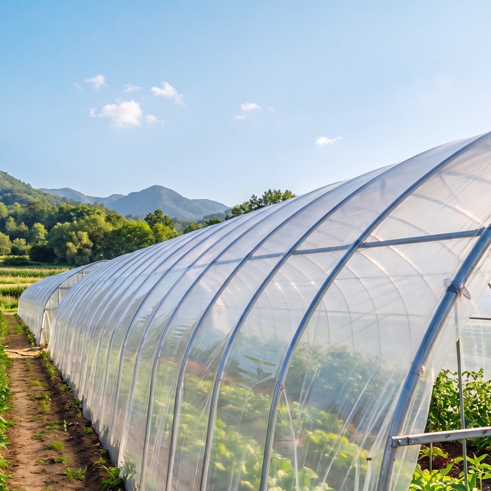 VEVOR Greenhouse Plastic Sheeting 10 x 100 ft 6 Mil Clear Polyethylene Film, for Farms Agriculture Garden Outdoor Plant, Water Sun Frost Wind Dust Resistant, Heavy Duty Thick Winter Hoop House Cover