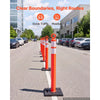 VEVOR Traffic Cones Delineator Posts, 42 Inch 6-Pack Orange Safety Post Cones with 11.8" x 11.8" Weighted Base & Reflective Strips for Parking Lots, Traffic Control, Road Safety, Construction Zones