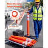 VEVOR Traffic Cones Delineator Posts, 42 Inch 6-Pack Orange Safety Post Cones with 11.8" x 11.8" Weighted Base & Reflective Strips for Parking Lots, Traffic Control, Road Safety, Construction Zones