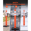 VEVOR Traffic Cones Delineator Posts, 42 Inch 3-Pack Orange Safety Post Cones with 11.8" x 11.8" Weighted Base & Reflective Strips for Parking Lots, Traffic Control, Road Safety, Construction Zones