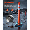 VEVOR Traffic Cones Delineator Posts, 42 Inch 9-Pack Orange Safety Post Cones with 11.8" x 11.8" Weighted Base & Reflective Strips for Parking Lots, Traffic Control, Road Safety, Construction Zones