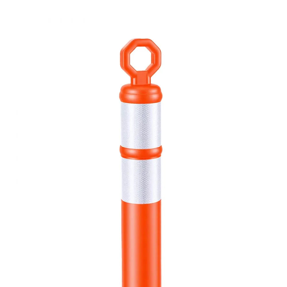 VEVOR Traffic Cones Delineator Posts, 42 Inch 9-Pack Orange Safety Post Cones with 11.8" x 11.8" Weighted Base & Reflective Strips for Parking Lots, Traffic Control, Road Safety, Construction Zones