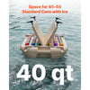 VEVOR Floating Cooler, 40 QT Floating Ice Chest with Dry Storage & Tow Rope, Premium LLDPE Amphibious Drink Cooler for Water & Land, Cruise Smoothly Stable on Lake, River, Pool, Beach, Kayak, Apricot