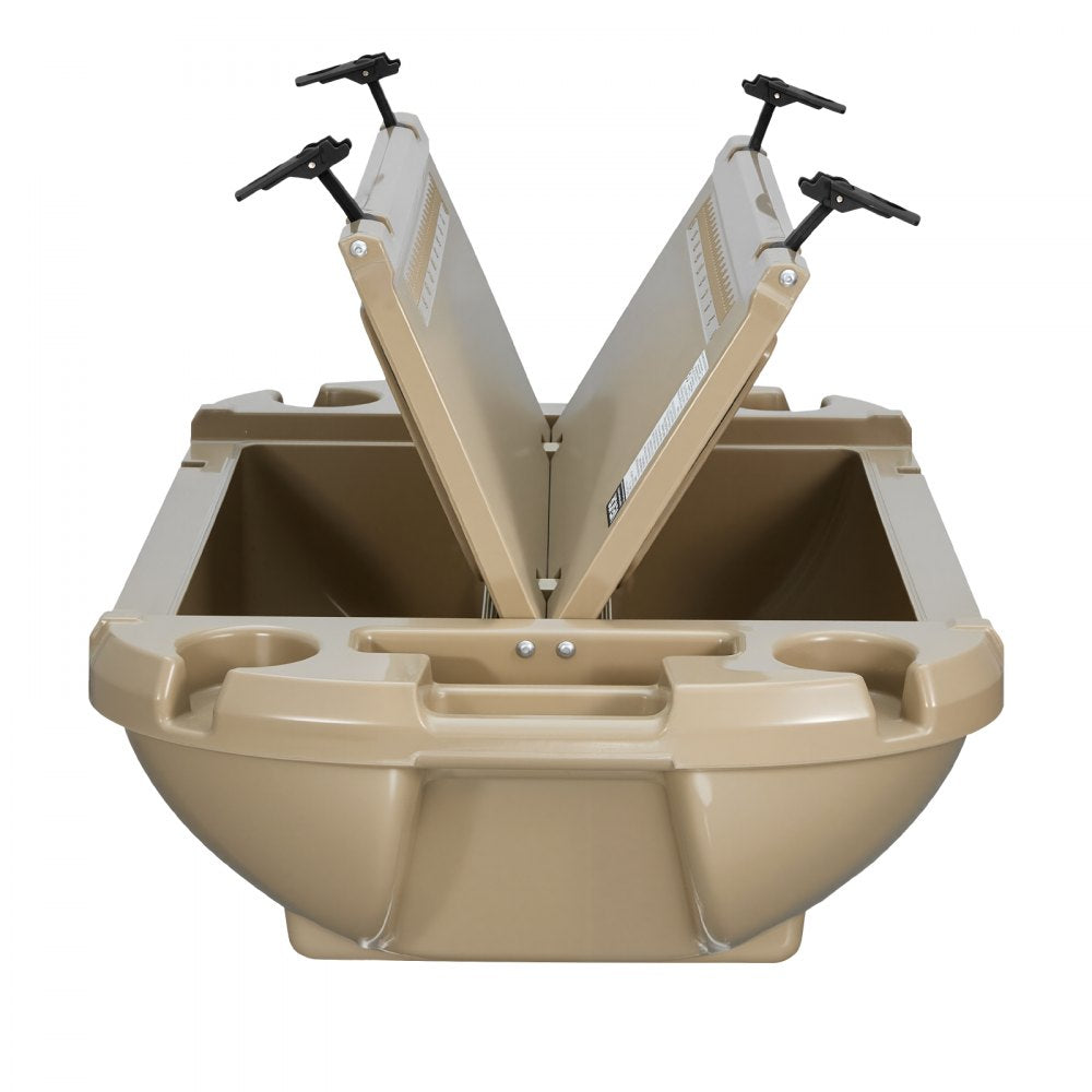 VEVOR Floating Cooler, 40 QT Floating Ice Chest with Dry Storage & Tow Rope, Premium LLDPE Amphibious Drink Cooler for Water & Land, Cruise Smoothly Stable on Lake, River, Pool, Beach, Kayak, Apricot