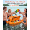 VEVOR Floating Cooler, 40 QT Floating Ice Chest with Dry Storage & Tow Rope, Premium LLDPE Amphibious Drink Cooler for Water & Land, Cruise Smoothly Stable on Lake, River, Pool, Beach, Kayak, Orange