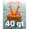 VEVOR Floating Cooler, 40 QT Floating Ice Chest with Dry Storage & Tow Rope, Premium LLDPE Amphibious Drink Cooler for Water & Land, Cruise Smoothly Stable on Lake, River, Pool, Beach, Kayak, Orange