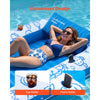 VEVOR Inflatable Pool Float with UPF 50+ Canopy, 82" x 55" Large Tanning Pool Floating Lounger for Adults, 550LBS Capacity Sunbathing Lounger Floaties with Pillow, Phone & Cup Holder for Water Fun