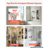 VEVOR Bathtub Shower Door 47" W x 55" H Semi-Frameless Bi-Fold Tub Door, 1/4" Clear Tempered Glass, Easy-Clean Nano Coating, 180° Folding, Adjustable Sealing Strip, for Home Bathroom Tub, Silver