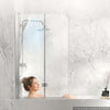 VEVOR Bathtub Shower Door 47" W x 55" H Semi-Frameless Bi-Fold Tub Door, 1/4" Clear Tempered Glass, Easy-Clean Nano Coating, 180° Folding, Adjustable Sealing Strip, for Home Bathroom Tub, Silver