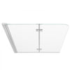 VEVOR Bathtub Shower Door 47" W x 55" H Semi-Frameless Bi-Fold Tub Door, 1/4" Clear Tempered Glass, Easy-Clean Nano Coating, 180° Folding, Adjustable Sealing Strip, for Home Bathroom Tub, Silver