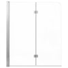 VEVOR Bathtub Shower Door 47" W x 55" H Semi-Frameless Bi-Fold Tub Door, 1/4" Clear Tempered Glass, Easy-Clean Nano Coating, 180° Folding, Adjustable Sealing Strip, for Home Bathroom Tub, Silver