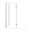 VEVOR Bathtub Shower Door 27.5"/47"W x 55"H Semi-Frameless Bi-Fold Tub Door, 1/4" Clear Tempered Glass, Easy-Clean Nano Coating, 180° Folding, 1 Fixed and 2 Foldable Panels, for Bathroom Tub, Silver