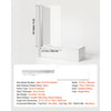 VEVOR Bathtub Shower Door 27.5" W x 55" H Frameless Pivot Tub Door, 1/4" Clear Tempered Glass, Easy-Clean Nano Coating, 180° Folding, Adjustable Sealing Strip, for Home Bathroom Tub, Silver