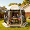 VEVOR Screen House Tent, 10 x 9.2 ft, 4-8 Person Pop Up Screen Tent, Portable Screened in Canopy with Carry Bag, Netting Sides, Ground Stakes, for Garden, Patio, Backyard, Outdoor Activities, Beige