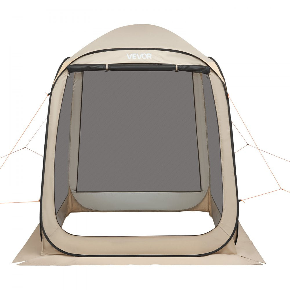 VEVOR Screen House Tent, 6 x 6 ft, 4-6 Person Pop Up Screen Tent, Portable Screened in Canopy with Carry Bag, Netting Sides, Ground Stakes, for Garden, Patio, Backyard, and Outdoor Activities, Beige