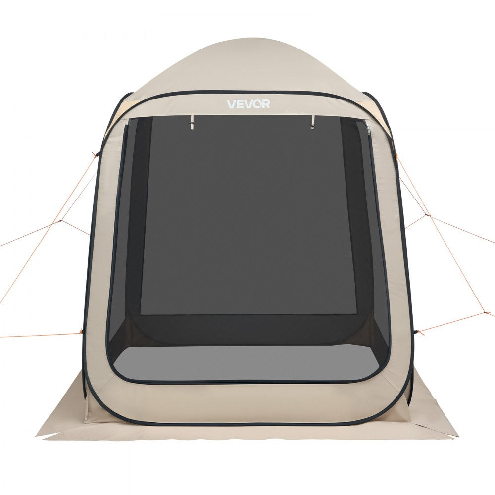 VEVOR Screen House Tent, 6 x 6 ft, 4-6 Person Pop Up Screen Tent, Portable Screened in Canopy with Carry Bag, Netting Sides, Ground Stakes, for Garden, Patio, Backyard, and Outdoor Activities, Beige