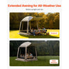 VEVOR Screen House Tent, 10 x 9.2 ft, 4-8 Person Pop Up Screen Tent with Extended Awning, Portable Screened in Canopy with Carry Bag, Netting Sides, for Patio, Backyard, and Outdoor Activities, Beige