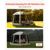 VEVOR Screen House Tent, 12 x 11 ft, 10-12 Person Pop Up Screen Tent with Extended Awning, Portable Screened in Canopy with Carry Bag, Netting Sides, for Patio, Backyard, and Outdoor Activities, Beige