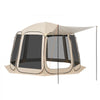 VEVOR Screen House Tent, 12 x 11 ft, 10-12 Person Pop Up Screen Tent with Extended Awning, Portable Screened in Canopy with Carry Bag, Netting Sides, for Patio, Backyard, and Outdoor Activities, Beige