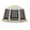VEVOR Screen House Tent, 12 x 11 ft, 10-12 Person Pop Up Screen Tent with Extended Awning, Portable Screened in Canopy with Carry Bag, Netting Sides, for Patio, Backyard, and Outdoor Activities, Beige