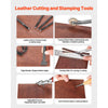 VEVOR Leather Working Tools Kit, 38 PCS Leather Craft Tools with Portable Canvas Storage Bag, Engraving Punching Sewing Stamping Cutting Tools, Ideal for Beginners DIY Enthusiasts and Professionals