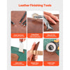 VEVOR Leather Working Tools Kit, 61 PCS Leather Craft Tools with Portable Canvas Storage Bag, Engraving Punching Sewing Stamping Sanding Tools, Ideal for Beginners DIY Enthusiasts and Professionals