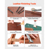VEVOR Leather Working Tools Kit, 59 PCS Leather Craft Tools with Portable Canvas Storage Bag, Engraving Punching Sewing Stamping Sanding Tools, Ideal for Beginners DIY Enthusiasts and Professionals