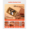 VEVOR Leather Working Tools Kit, 59 PCS Leather Craft Tools with Portable Canvas Storage Bag, Engraving Punching Sewing Stamping Sanding Tools, Ideal for Beginners DIY Enthusiasts and Professionals