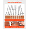 VEVOR Leather Working Tools Kit, 72 PCS Leather Craft Tools with Portable Leather Storage Bag, Engraving Punching Sewing Stamping Sanding Tools, Ideal for Beginners DIY Enthusiasts and Professionals