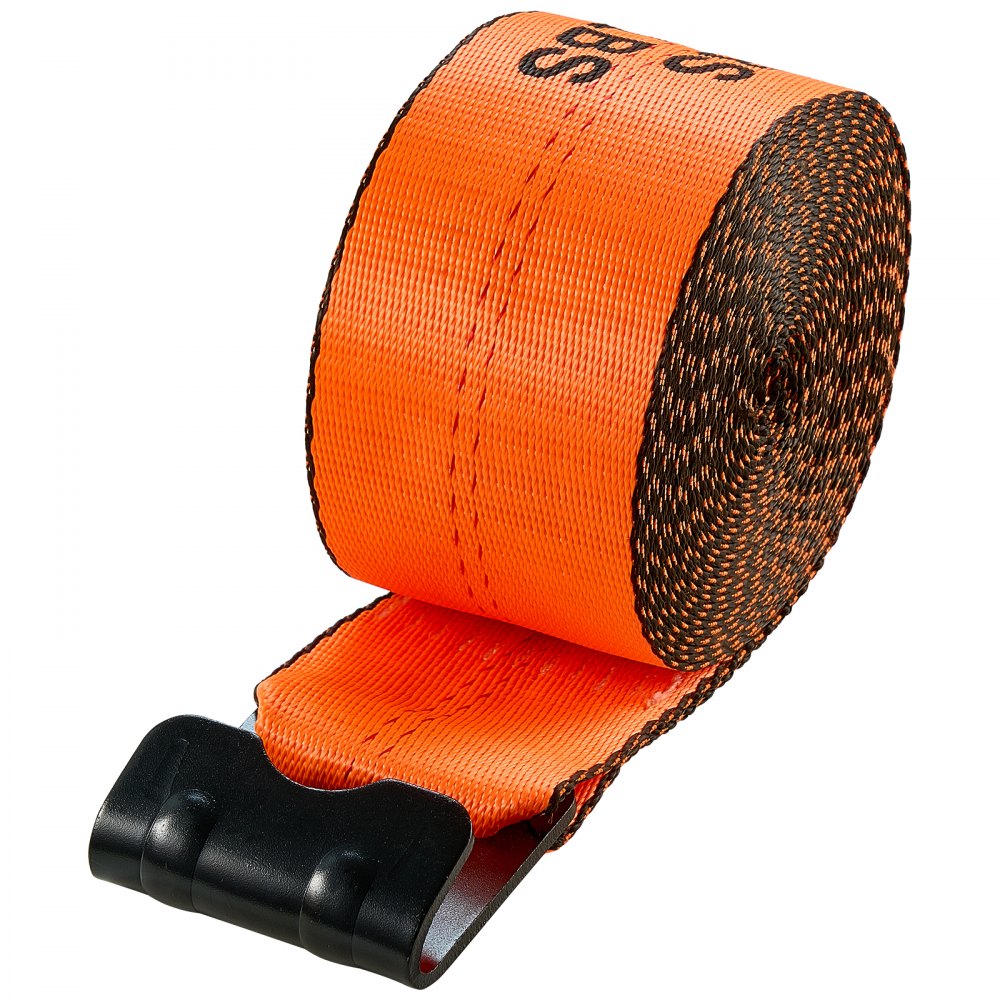 VEVOR Winch Straps, 4 in x 30 ft Truck Straps with Flat Hook, 10 Pack Heavy Duty Trailer Straps with 18000 lbs Break Strength, Cargo Tie-Down Straps, for Flatbeds, Trucks, Trailers, Farms & Rescues