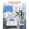 VEVOR Benchtop pH Meter, 0-14 pH Range, Laboratory Tester Kit with Large Backlit Display, Calibration Solutions, Power Adapter, Stores Up to 50 Readings, for Temperature and Water Quality Testing