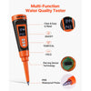 VEVOR Food pH Meter, 0-14 pH Range, IP68 Waterproof Probe, Pocket Tester Kit with Automatic Temperature Compensation, Calibration Powder Packets, Easy to Read, for Food Fermentation, Dough, Meat