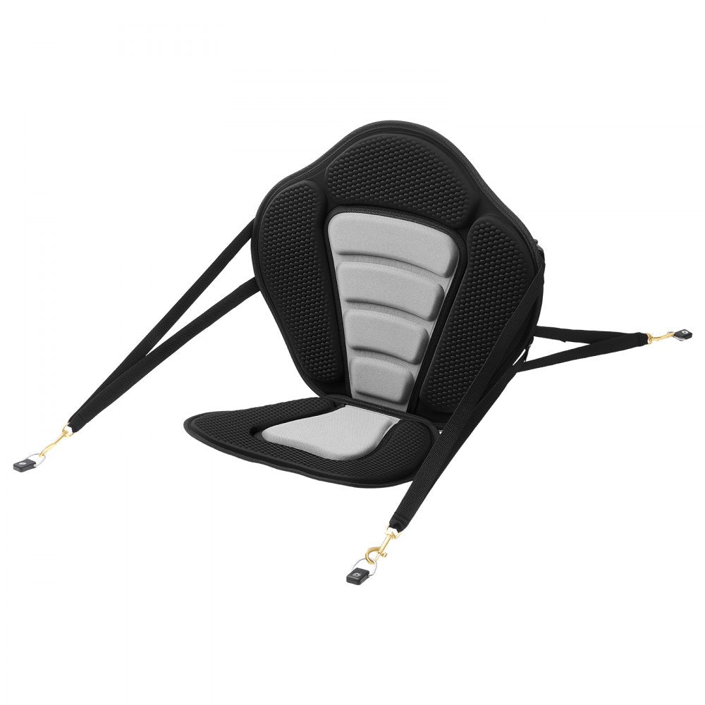 VEVOR Kayak Seat, 1 Pack 0.5" Thick, Universal Paddle Board Seat with Back Support, Sit-on-Top Soft Padded Cushion with Storage Bag & Adjustable Straps for SUP, Canoe, Fishing Boat, Inflatable Kayak