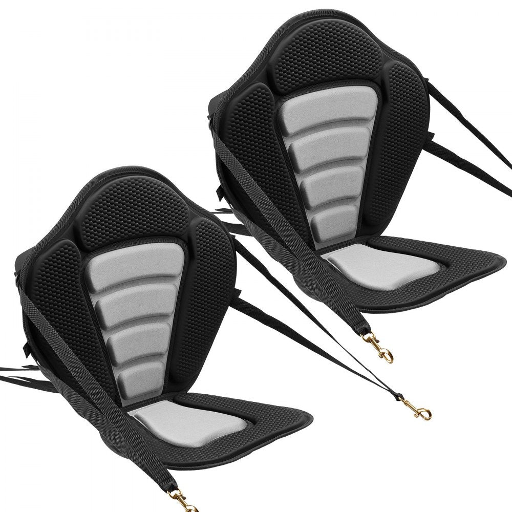 VEVOR Kayak Seat, 2 Pack 0.5" Thick, Universal Paddle Board Seat with Back Support, Sit-on-Top Soft Padded Cushion with Storage Bag & Adjustable Straps for SUP, Canoe, Fishing Boat, Inflatable Kayak