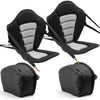 VEVOR Kayak Seat, 2 Pack 0.5" Thick, Universal Paddle Board Seat with Back Support, Sit-on-Top Soft Padded Cushion with Storage Bag & Adjustable Straps for SUP, Canoe, Fishing Boat, Inflatable Kayak