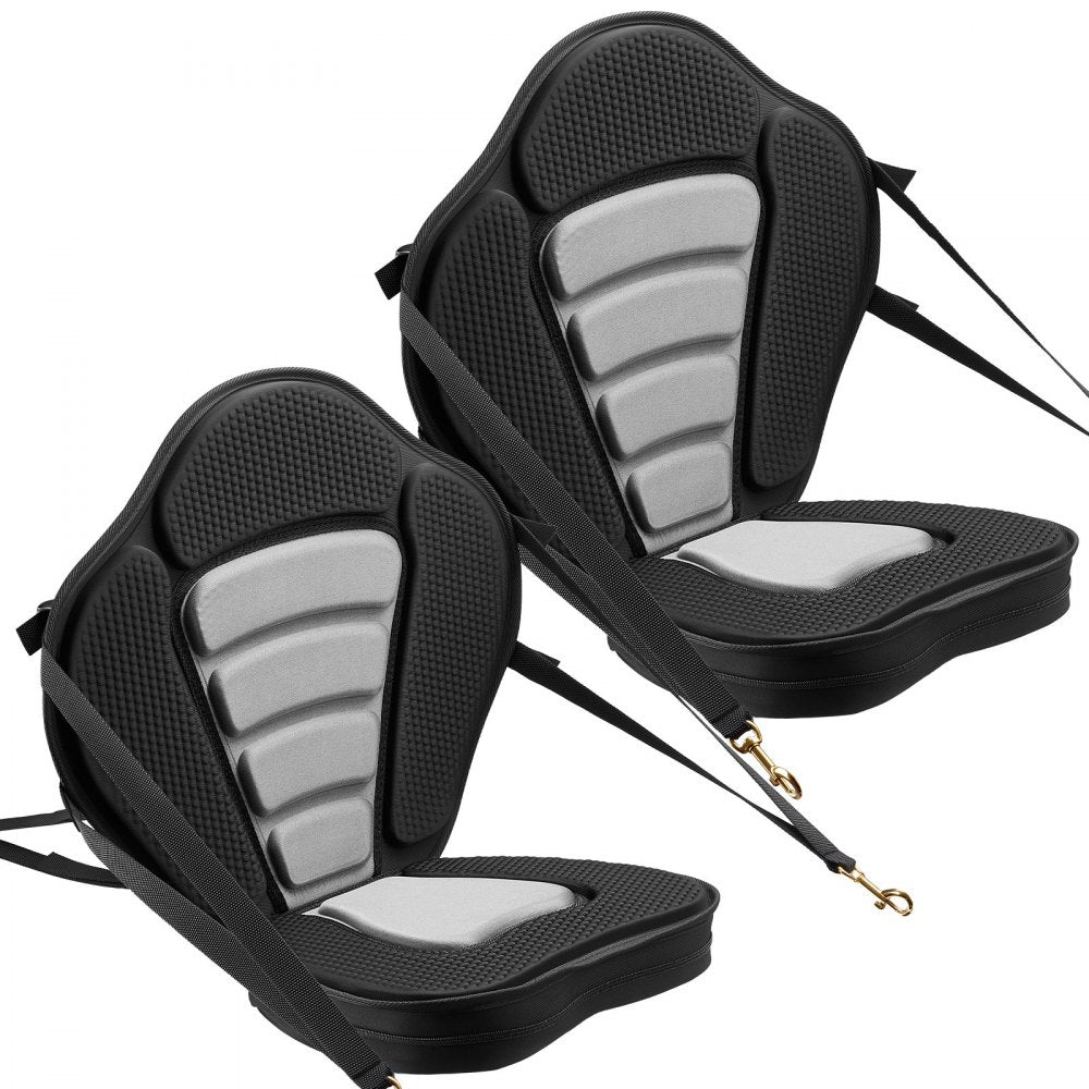 VEVOR Kayak Seat, 2 Pack 2" Thick, Universal Paddle Board Seat with Back Support, Sit-on-Top Soft Padded Cushion with Storage Bag & Adjustable Straps for SUP, Canoe, Fishing Boat, Inflatable Kayak