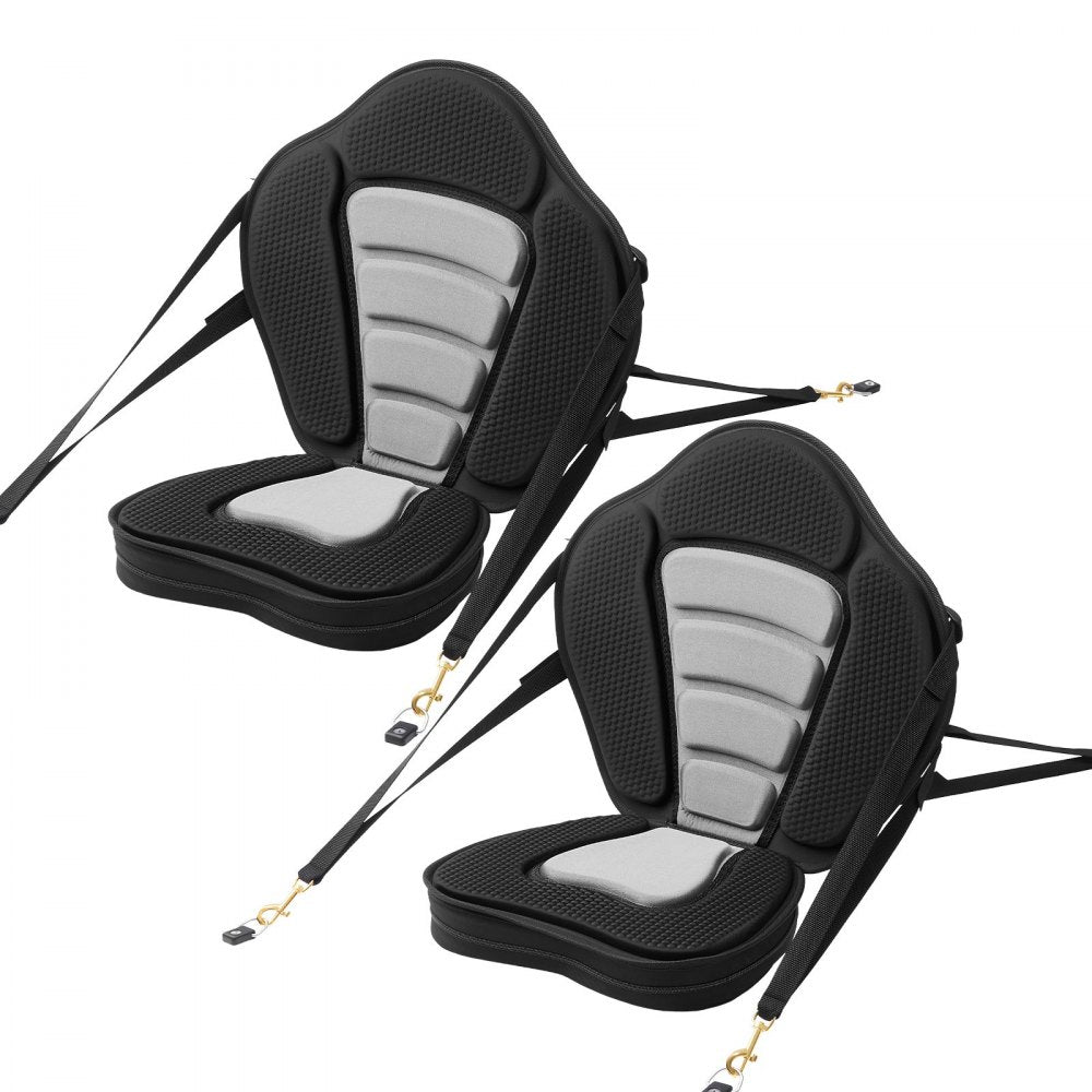 VEVOR Kayak Seat, 2 Pack 2" Thick, Universal Paddle Board Seat with Back Support, Sit-on-Top Soft Padded Cushion with Storage Bag & Adjustable Straps for SUP, Canoe, Fishing Boat, Inflatable Kayak