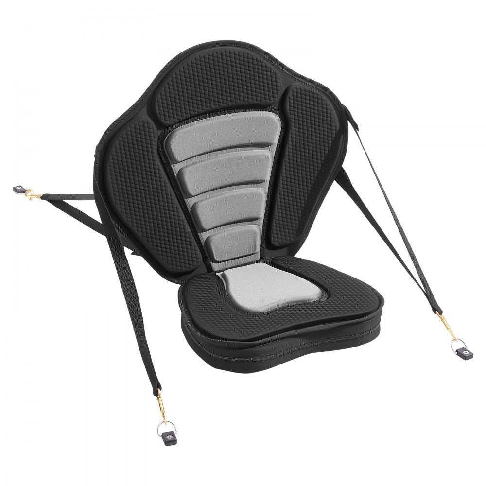 VEVOR Kayak Seat, 1 Pack 2.6" Thick, Universal Paddle Board Seat with Back Support, Sit-on-Top Soft Padded Cushion with Storage Bag & Adjustable Straps for SUP, Canoe, Fishing Boat, Inflatable Kayak