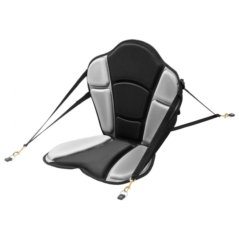 VEVOR Kayak Seat, 1 Pack 1" Thick, Universal Paddle Board Seat with Back Support, Sit-on-Top Soft Padded Cushion with Storage Bag & Adjustable Straps for SUP, Fishing Boat, Inflatable Kayak, Rowboat