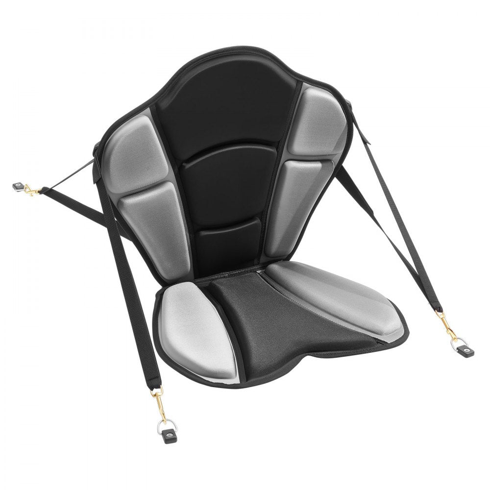 VEVOR Kayak Seat, 1 Pack 1" Thick, Universal Paddle Board Seat with Back Support, Sit-on-Top Soft Padded Cushion with Storage Bag & Adjustable Straps for SUP, Fishing Boat, Inflatable Kayak, Rowboat