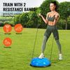 VEVOR Half Exercise Ball Trainer, 23 inch Balance Ball Trainer, 660lbs Capacity Stability Ball, Yoga Ball with Resistance Bands & Foot Pump, Strength Fitness Ball for Home Gym, Full Body Workout, Blue